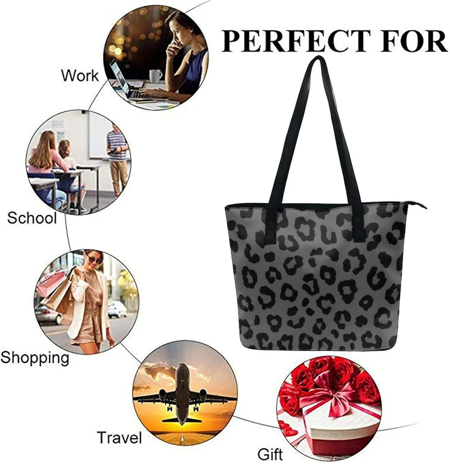 Large Capacity Shopping Bag, Women and Men Durable Casual Travel Tote Bag, Handbag with Long Handle