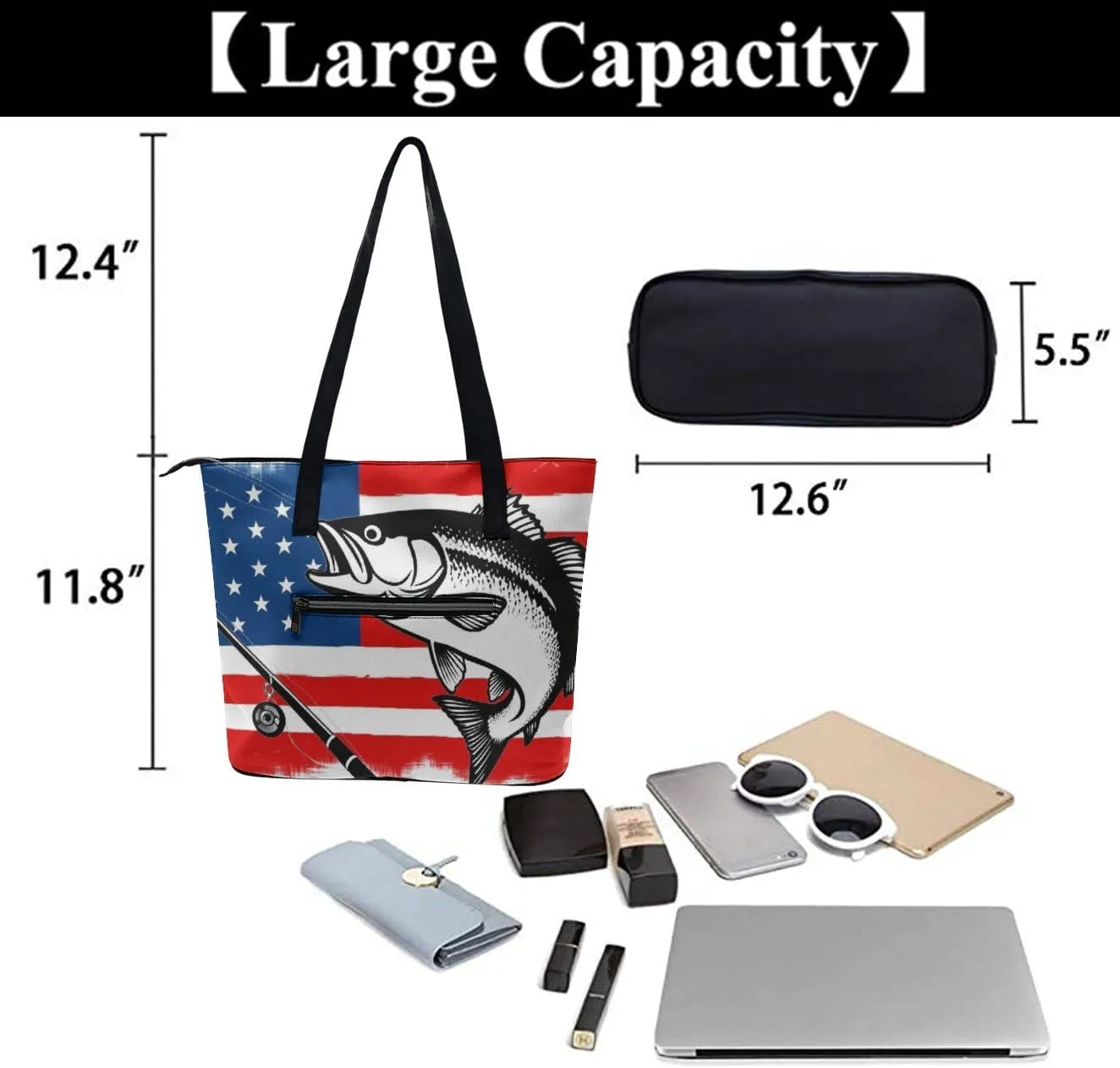 Large Capacity Shopping Bag, Women and Men Durable Casual Travel Tote Bag, Handbag with Long Handle