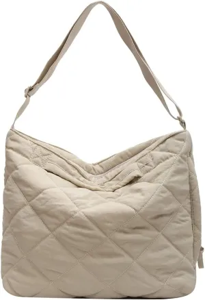 Large Capacity Shoulder Messenger Bag Rhombus Pattern Solid Color Women Crossbody Handbag Vintage for Office Work