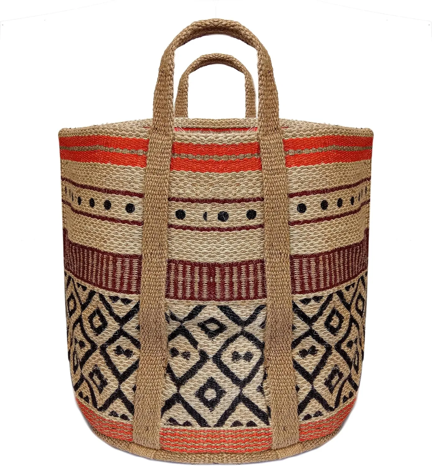 Large Reusable Hand Bags for Shopping, Tote Multipurpose Foldable Weaving Handmade Bag Jute Grocery Bag