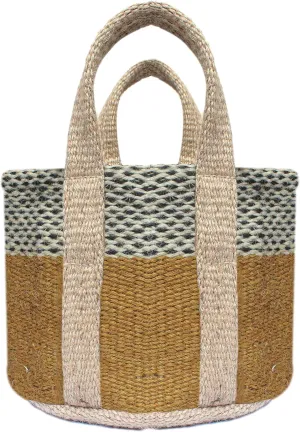 Large Reusable Hand Bags for Shopping, Tote Multipurpose Foldable Weaving Handmade Bag Jute Grocery Bag