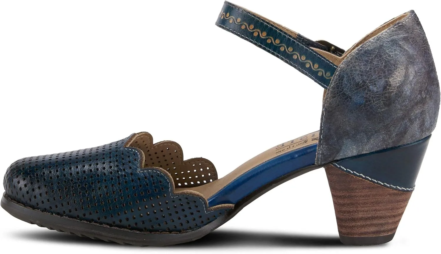 L'Artiste Parchelle Women's Hand Painted Leather D'Orsay Shoes with Strap