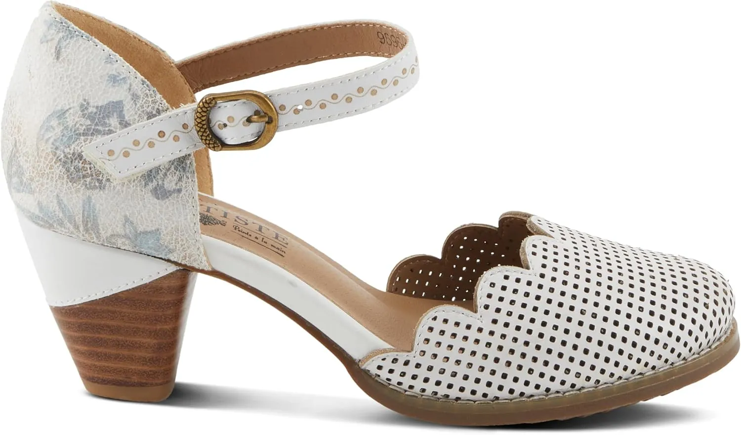 L'Artiste Parchelle Women's Hand Painted Leather D'Orsay Shoes with Strap