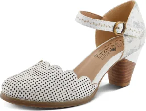 L'Artiste Parchelle Women's Hand Painted Leather D'Orsay Shoes with Strap