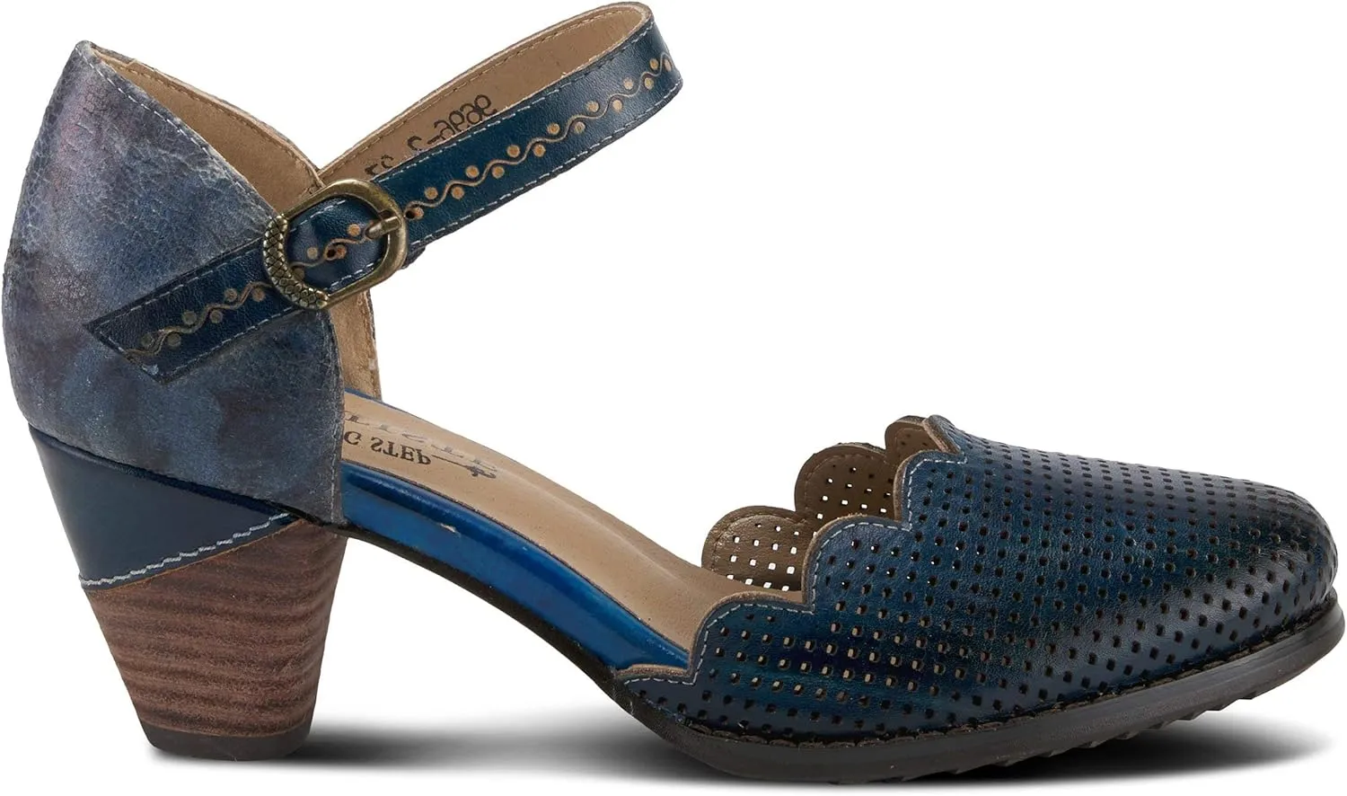 L'Artiste Parchelle Women's Hand Painted Leather D'Orsay Shoes with Strap