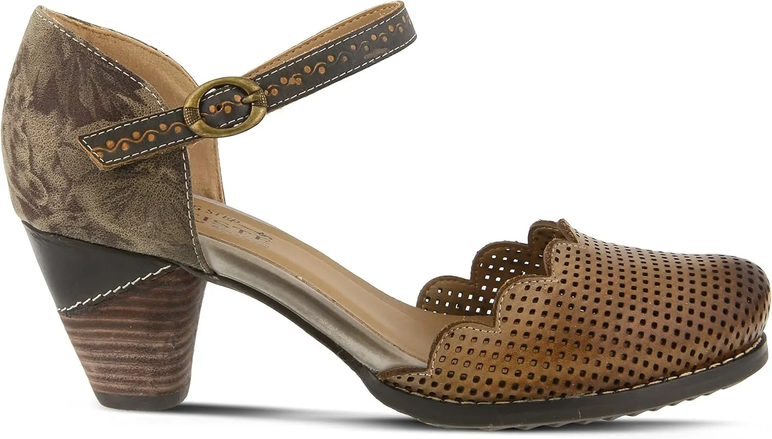 L'Artiste Parchelle Women's Hand Painted Leather D'Orsay Shoes with Strap