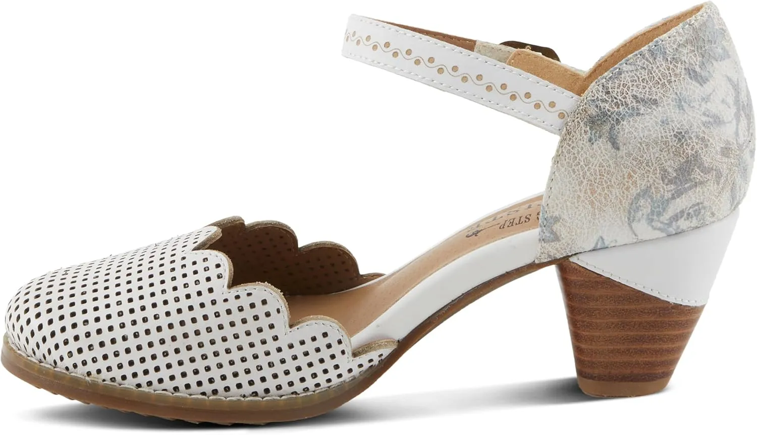 L'Artiste Parchelle Women's Hand Painted Leather D'Orsay Shoes with Strap