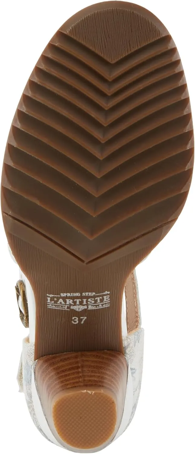 L'Artiste Parchelle Women's Hand Painted Leather D'Orsay Shoes with Strap