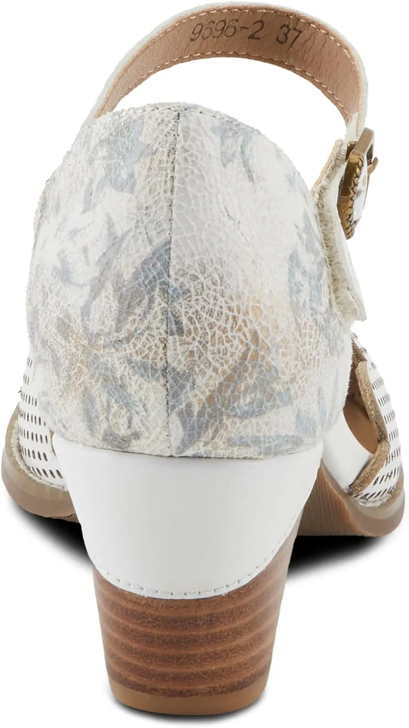 L'Artiste Parchelle Women's Hand Painted Leather D'Orsay Shoes with Strap