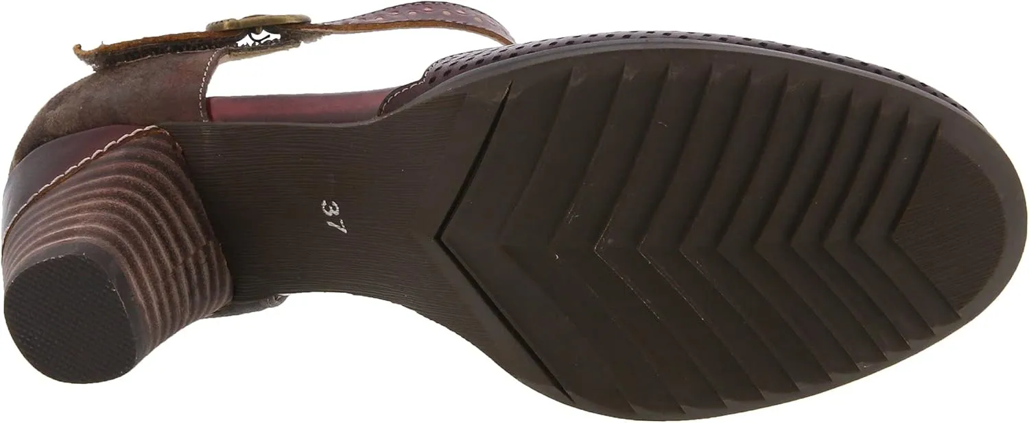L'Artiste Parchelle Women's Hand Painted Leather D'Orsay Shoes with Strap