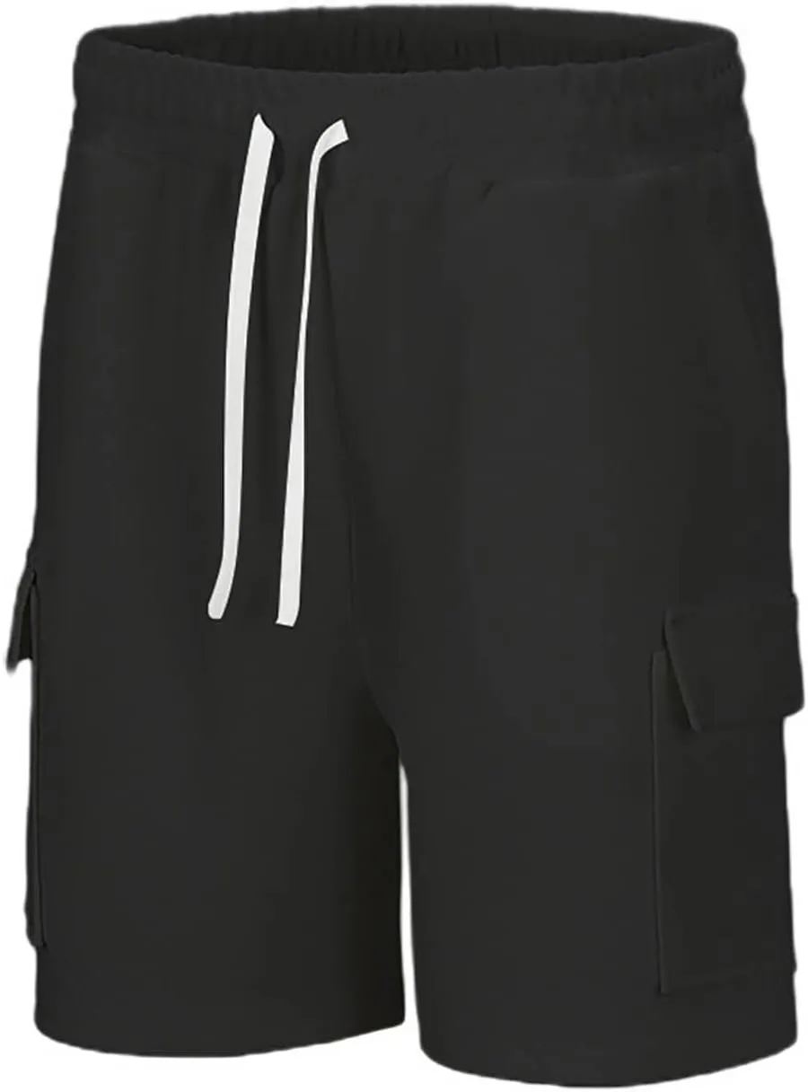 Lastesso Mens Shorts Running Quick Dry Shorts Drawstring Lightweight Pants with Pockets Casual Low Rise Workout Shorts