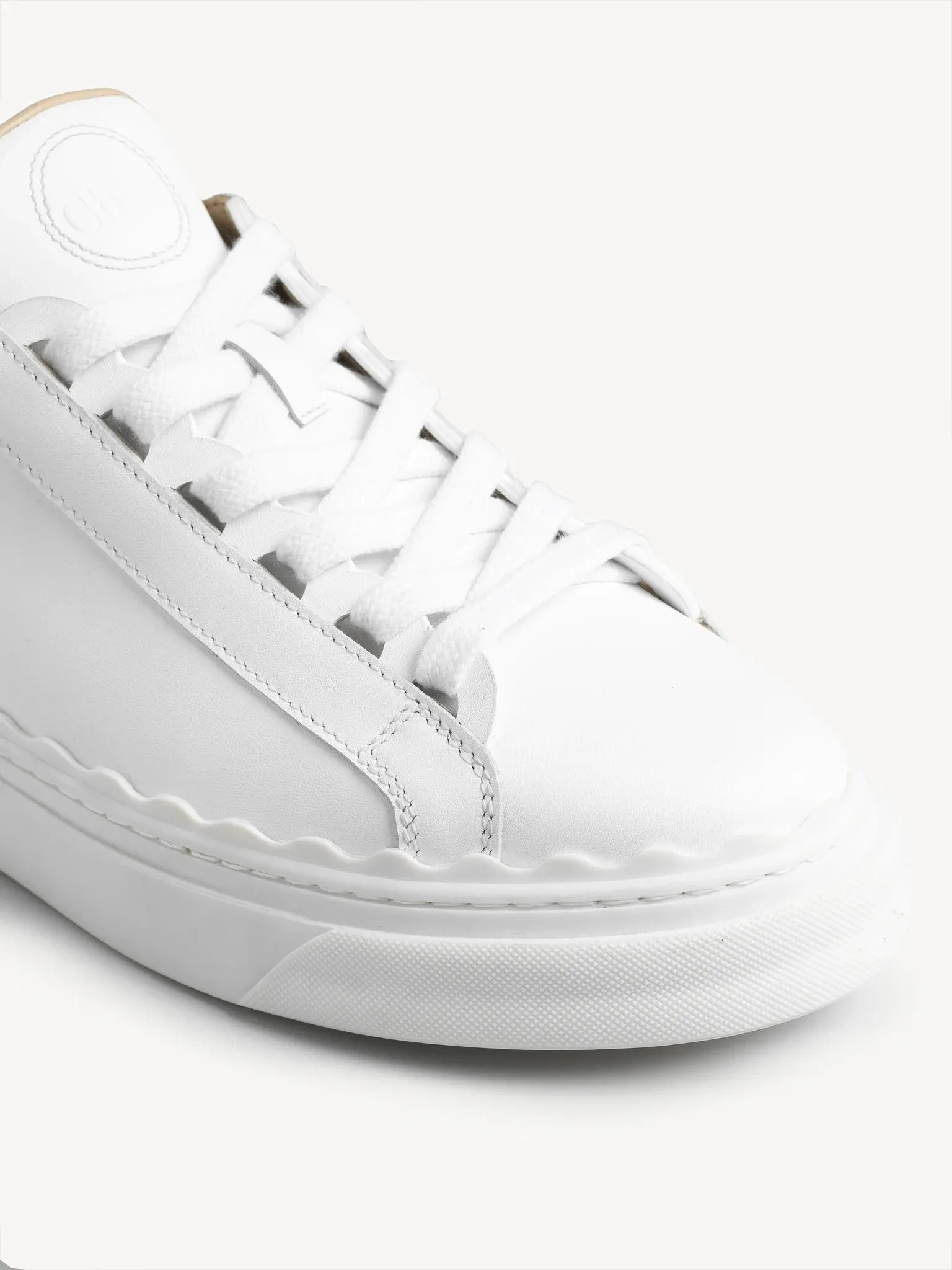 Lauren Scalloped Leather Sneakers
