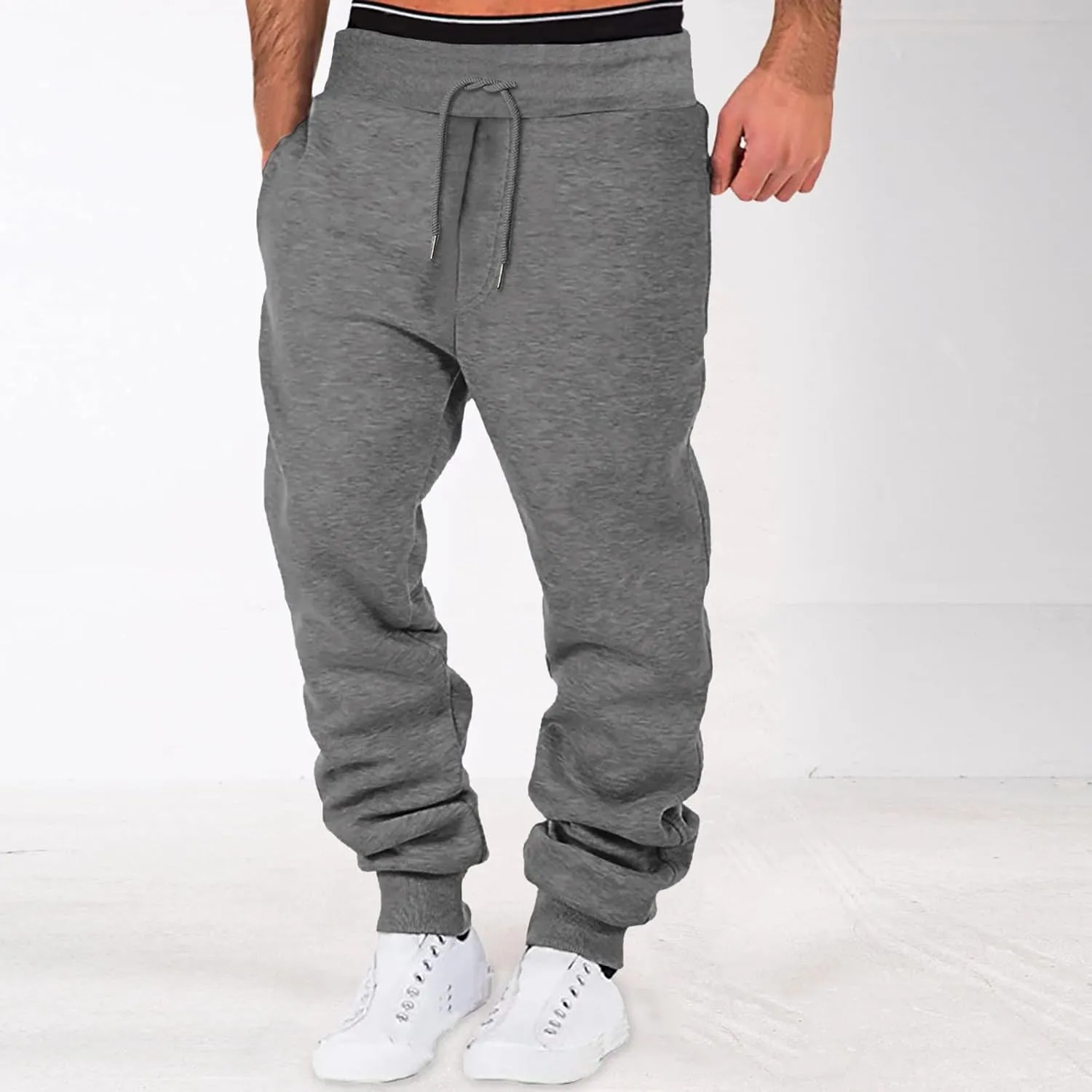LCMTWX Cargo Pants for Men Casual Jogging Sports Elastic with Pockets Men's Men's Pants Fleece Active Tech Joggers
