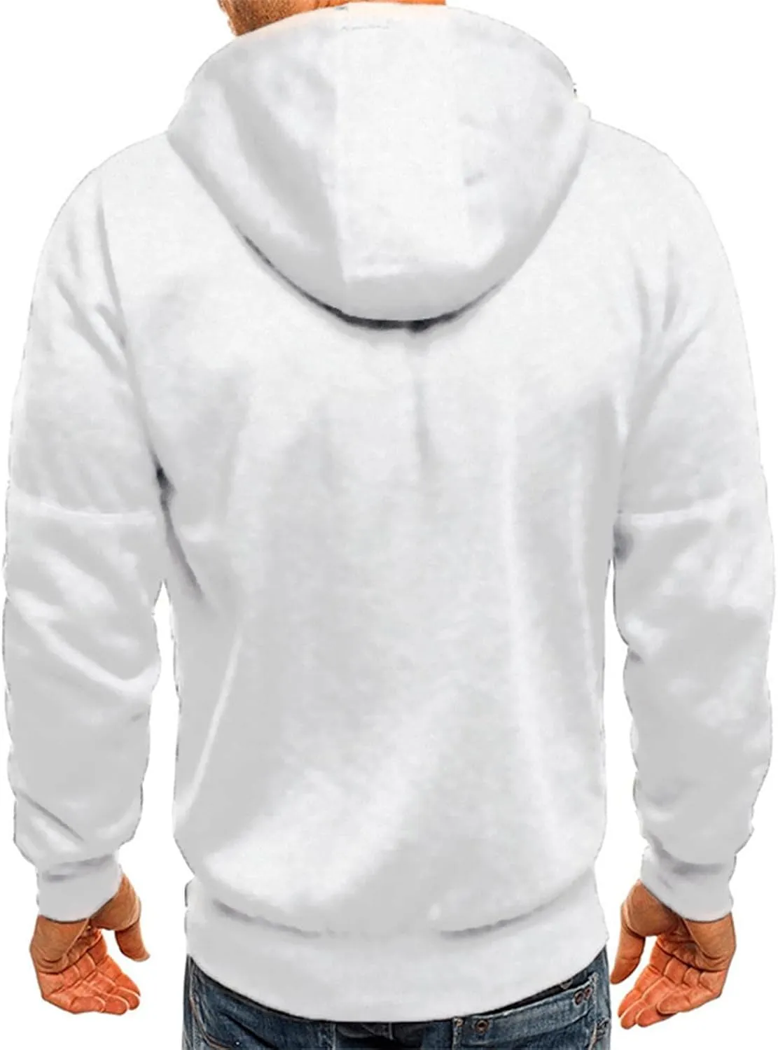LCMTWX Men's Hooded Fleece Sweatshirt Loose Solid Hooded Sweater Top Pullover Hoodie Heavyweight Fleece Hoodie Sports