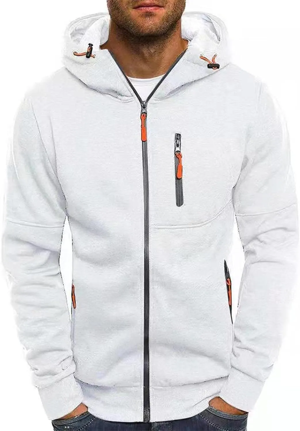 LCMTWX Men's Hooded Fleece Sweatshirt Loose Solid Hooded Sweater Top Pullover Hoodie Heavyweight Fleece Hoodie Sports