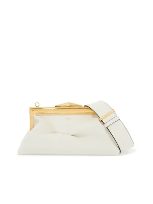 Leather Diamond Frame Clutch