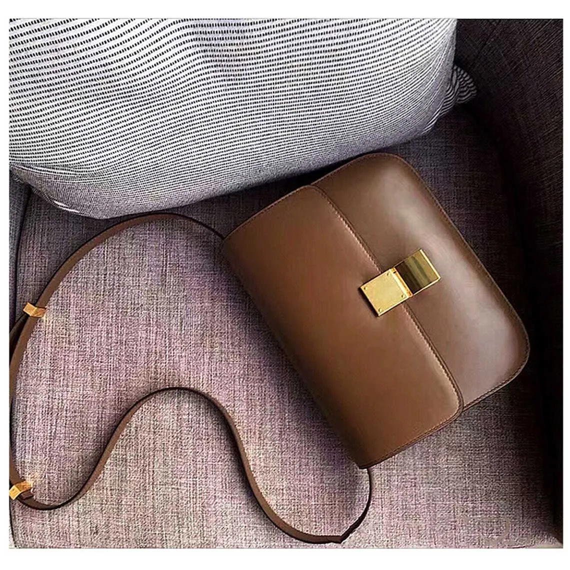 Leather Inspired Tofu Box Bag