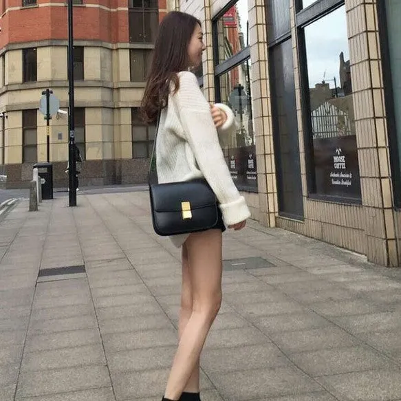 Leather Inspired Tofu Box Bag