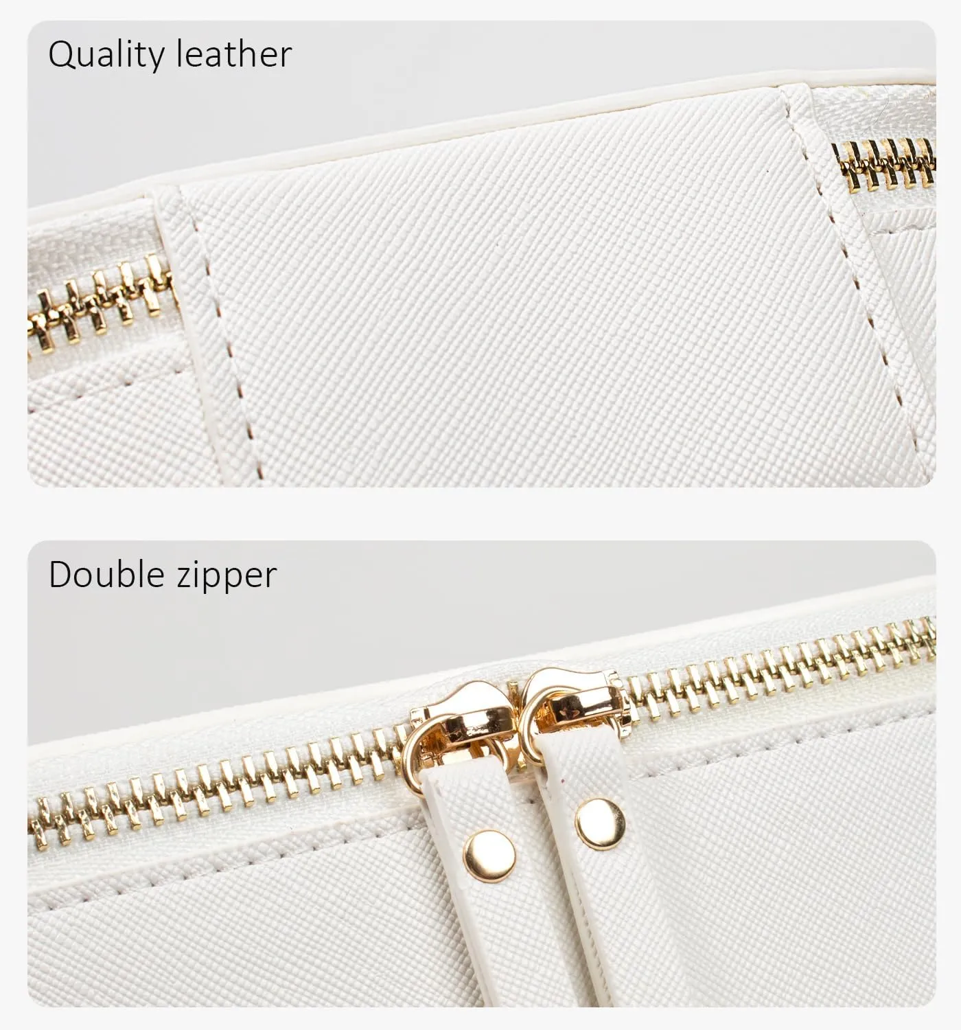 LETGO Clear Makeup Bags Set,TSA Approved Toiletry Bag with Zipper,Small Clear Comestic Bag Purse Travel Car Accessories for Women(Mini Large White)