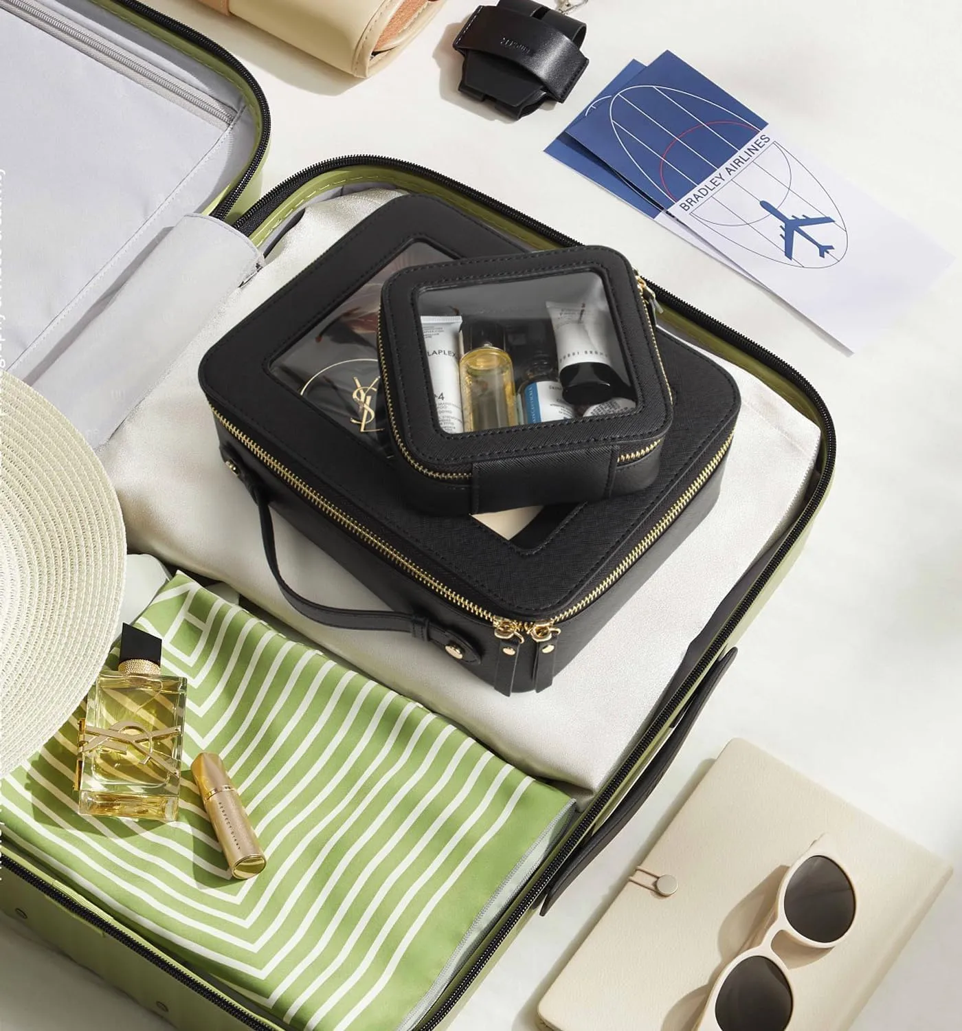 LETGO Small Cosmetic Bag for Purse Mini Makeup Bag for School Cute Clear Make Up Pouch for Travel Make Up Organizer Case for Backpack Toiletry Bag Waterproof Square Pouch with Zipper (Mini Black)