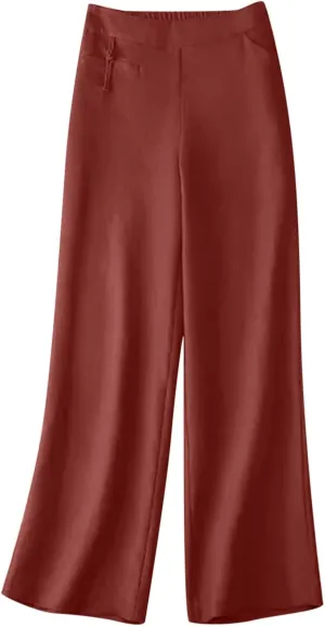 Linen Pants Women Summer Solid High Waisted Cotton Linen Palazzo Pants Wide Leg Long Lounge Trousers with Pockets