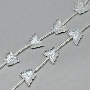 LiQunSweet 14 pcs White Butterfly Quartz Crystal Beads Lovely Insect Animal Loose Beads for DIY Jewelry Bracelet Necklace Crafts Keychain Bag Decor