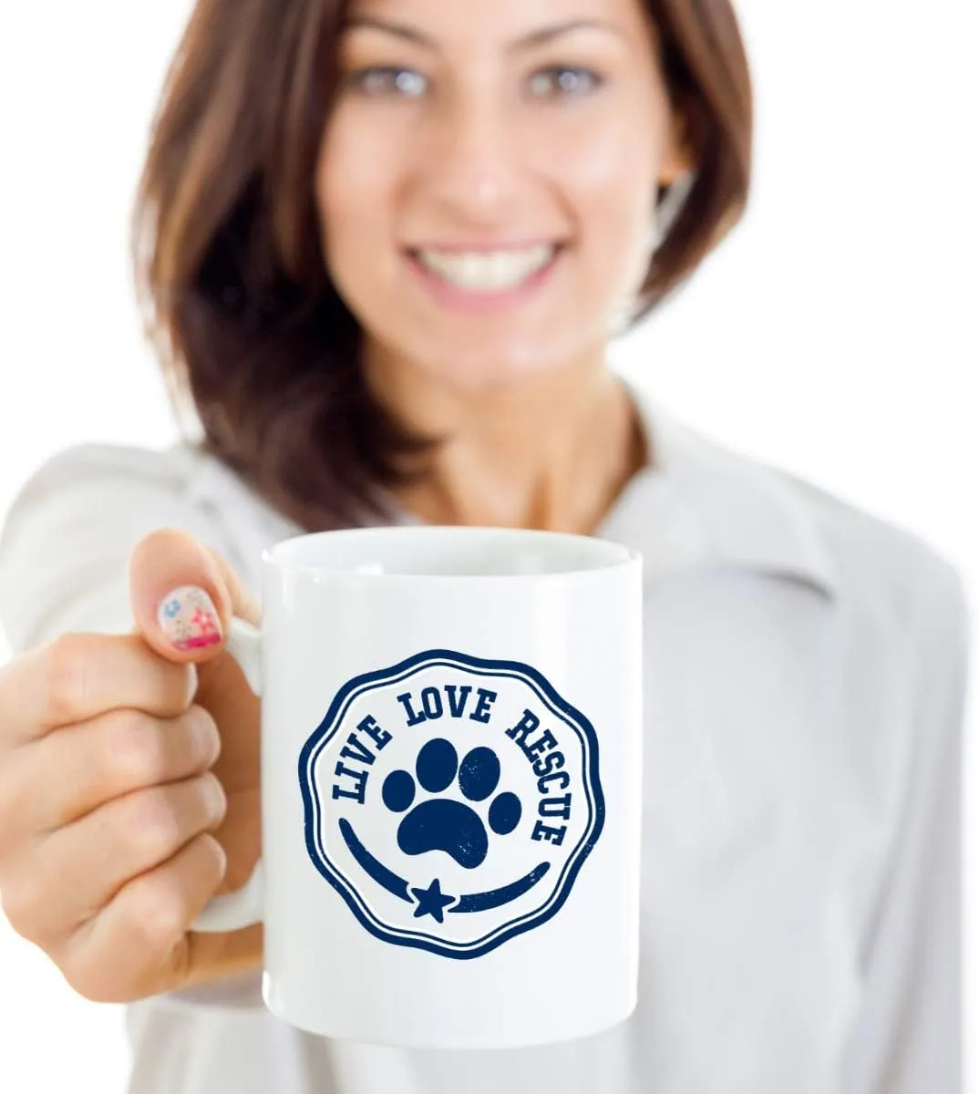 Live Love Rescue Ceramic Coffee & Tea Mug, Items & Accessories, Shelter Decorations For Animal Advocates, Rescuers, Lovers Men & Women (15oz)