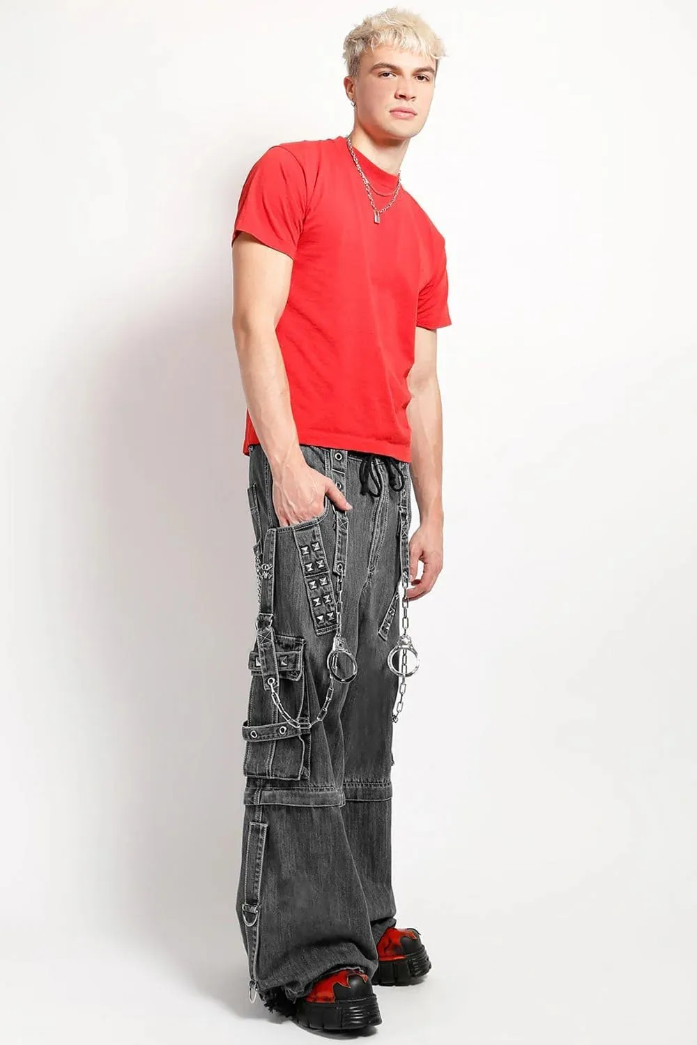 Lock Up Pants [Black Denim]