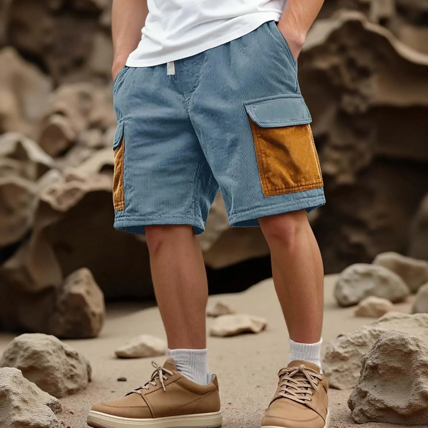 Long Shorts for Men Shorts Sun Cat Relaxed Country Strip Walking for Men Training Yoga Cropped Camouflage Plaid