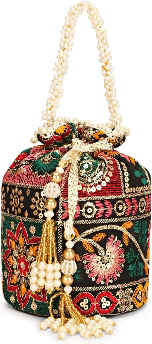 LONGING TO BUY Indian Sequence Potli Bag For Women, Wedding Potli Bags For Women, Ethnic Potli Bags For Enagement Party