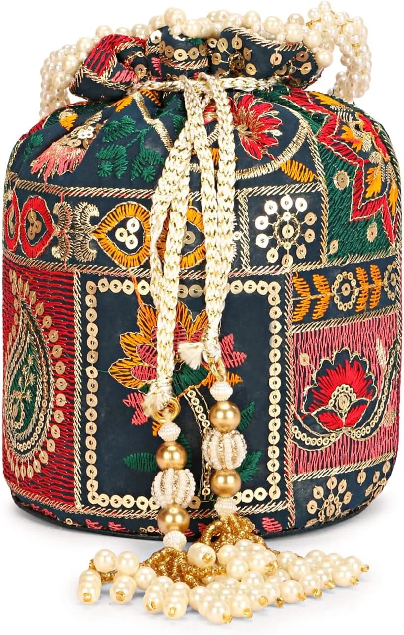 LONGING TO BUY Indian Sequence Potli Bag For Women, Wedding Potli Bags For Women, Ethnic Potli Bags For Enagement Party