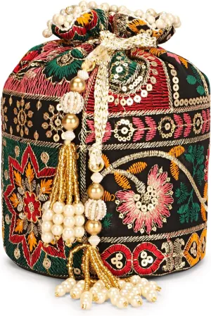 LONGING TO BUY Indian Sequence Potli Bag For Women, Wedding Potli Bags For Women, Ethnic Potli Bags For Enagement Party