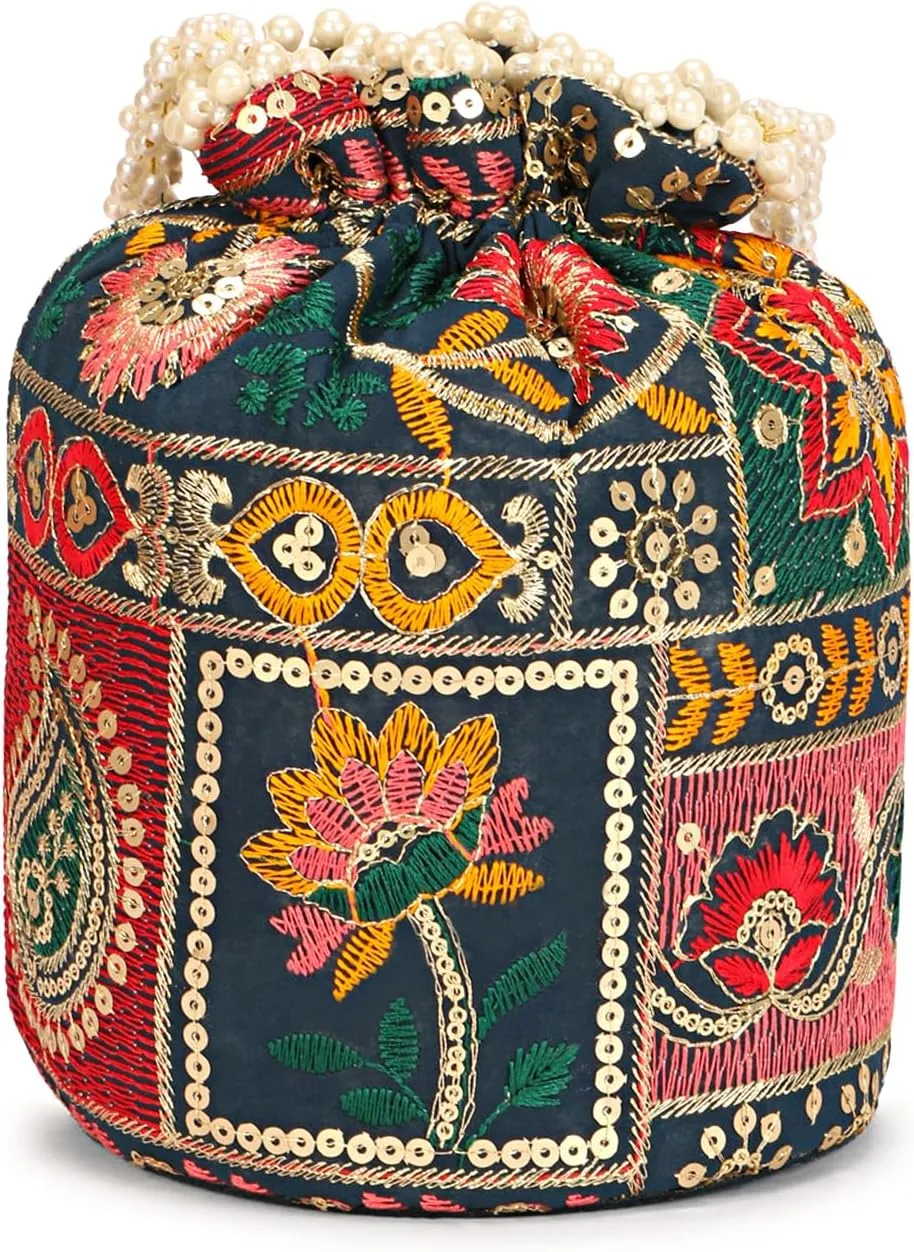 LONGING TO BUY Indian Sequence Potli Bag For Women, Wedding Potli Bags For Women, Ethnic Potli Bags For Enagement Party