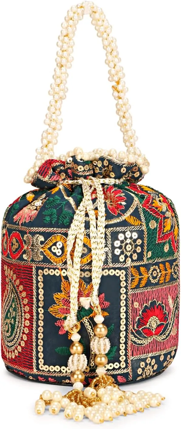 LONGING TO BUY Indian Sequence Potli Bag For Women, Wedding Potli Bags For Women, Ethnic Potli Bags For Enagement Party