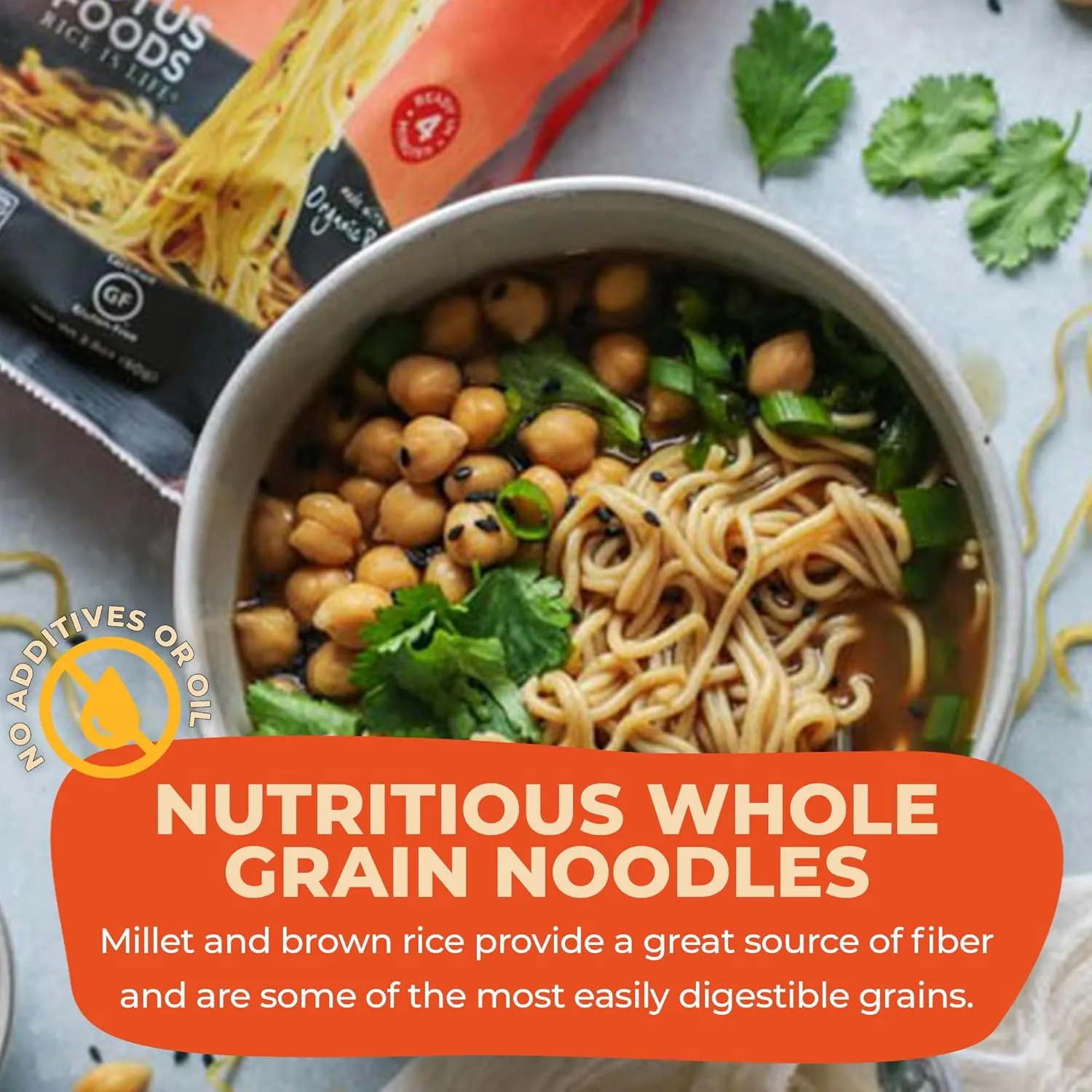 Lotus Foods Organic Millet & Brown Rice Ramen with Miso Soup - Gluten Free Ramen Noodles, Vegan Ramen Noodles with Millet Flour & Brown Rice Flour, Whole Grain GF Ramen - 2.8 Oz Bags (Pack of 10)