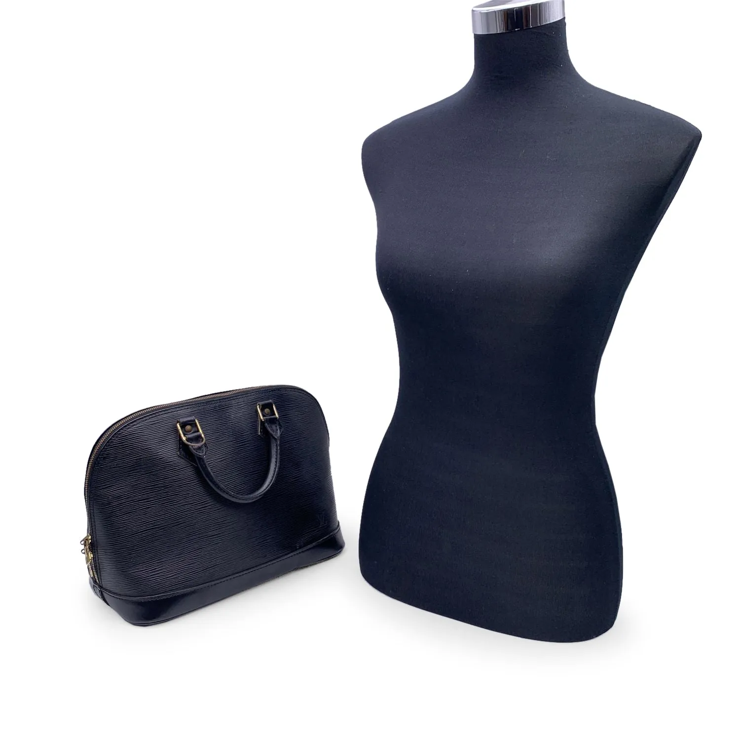 LOUIS VUITTON Vintage Black Epi Leather Alma Top Handle Bag