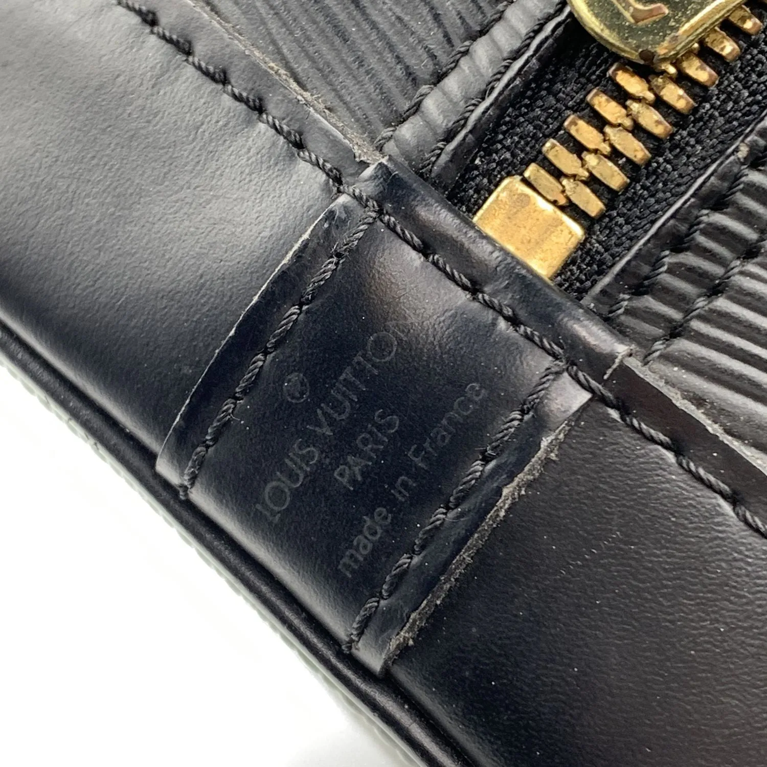 LOUIS VUITTON Vintage Black Epi Leather Alma Top Handle Bag