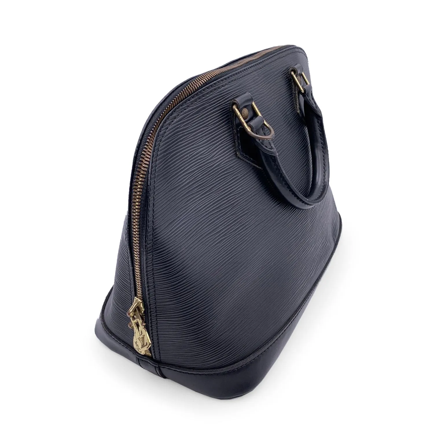 LOUIS VUITTON Vintage Black Epi Leather Alma Top Handle Bag