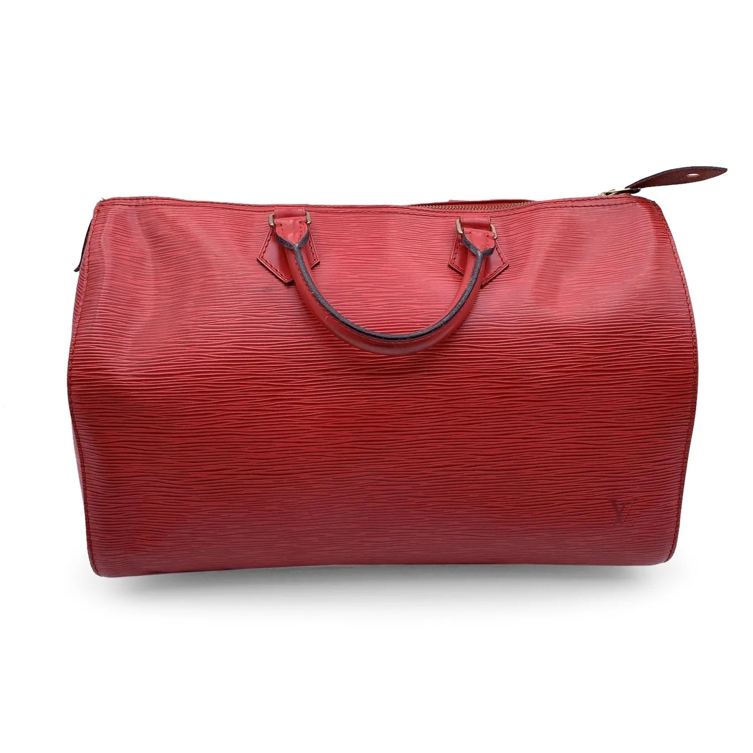 LOUIS VUITTON Vintage Red Epi Leather Speedy 35 Boston Bag Handbag