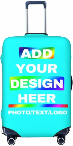 Luggage Covers with Photo Text Name Logo Double Sided Customized Elastic Suitcase Protector Personalized Suitcase Covers For Luggage