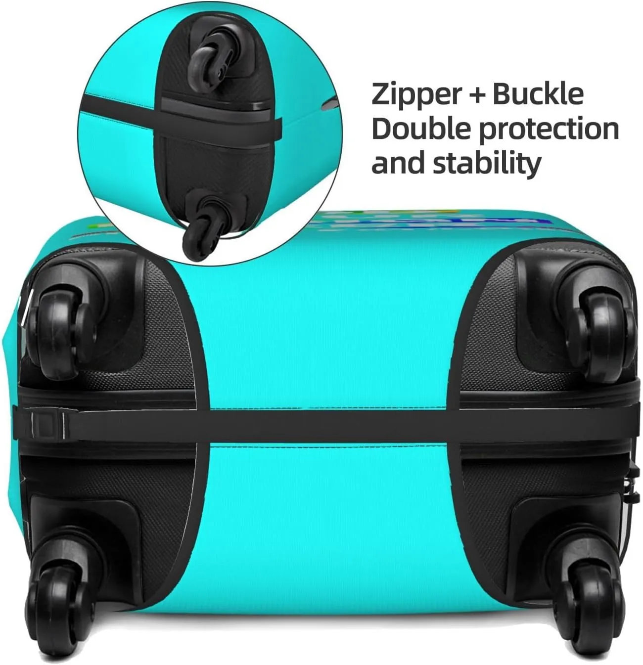 Luggage Covers with Photo Text Name Logo Double Sided Customized Elastic Suitcase Protector Personalized Suitcase Covers For Luggage