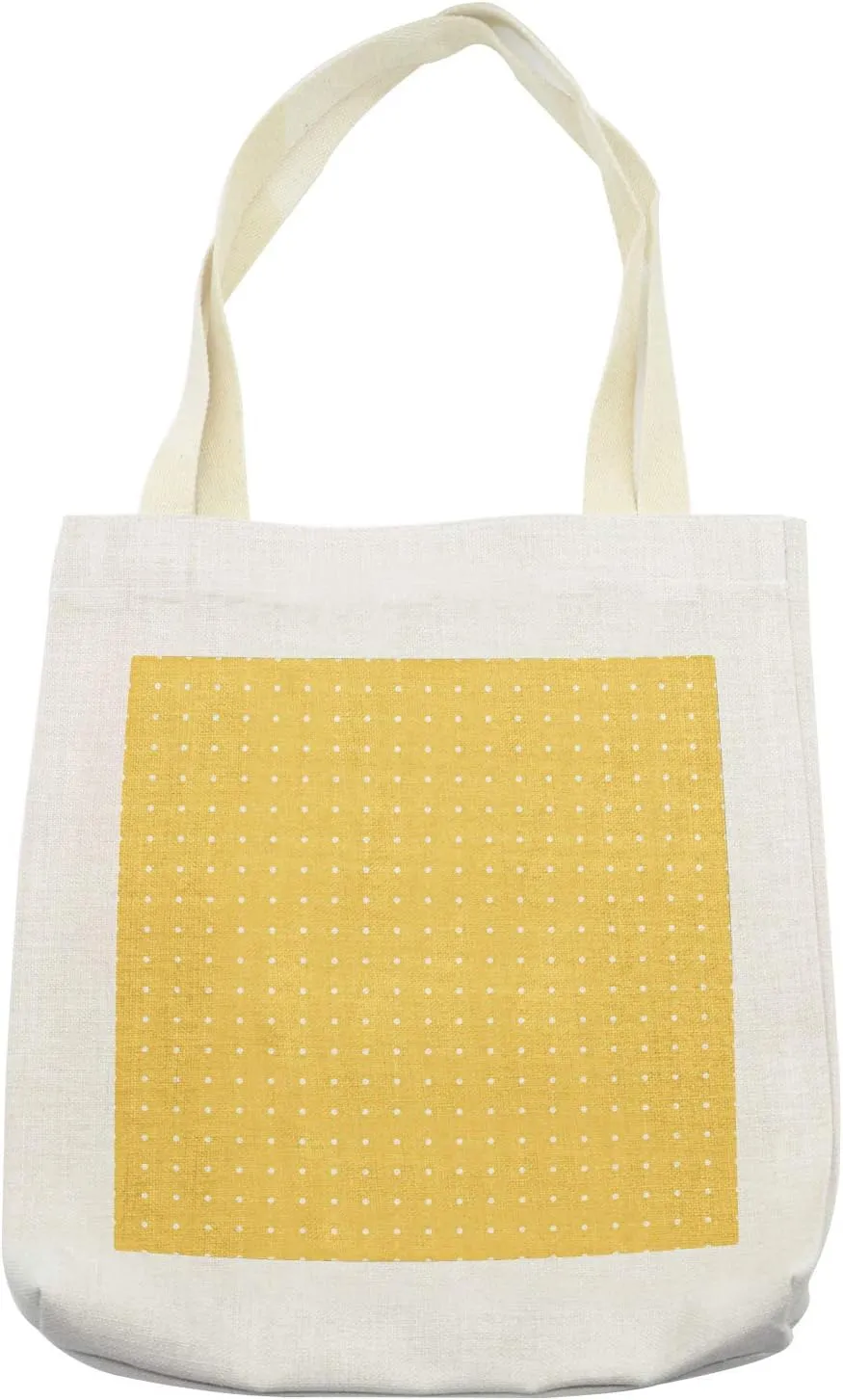 Lunarable Trellis Tote Bag, Ancestral Quatrefoil Pattern Lattice Motifs Oriental Art Design Moroccan, Cloth Linen Reusable Bag for Shopping Books Beach and More, 16.5" X 14", Cream