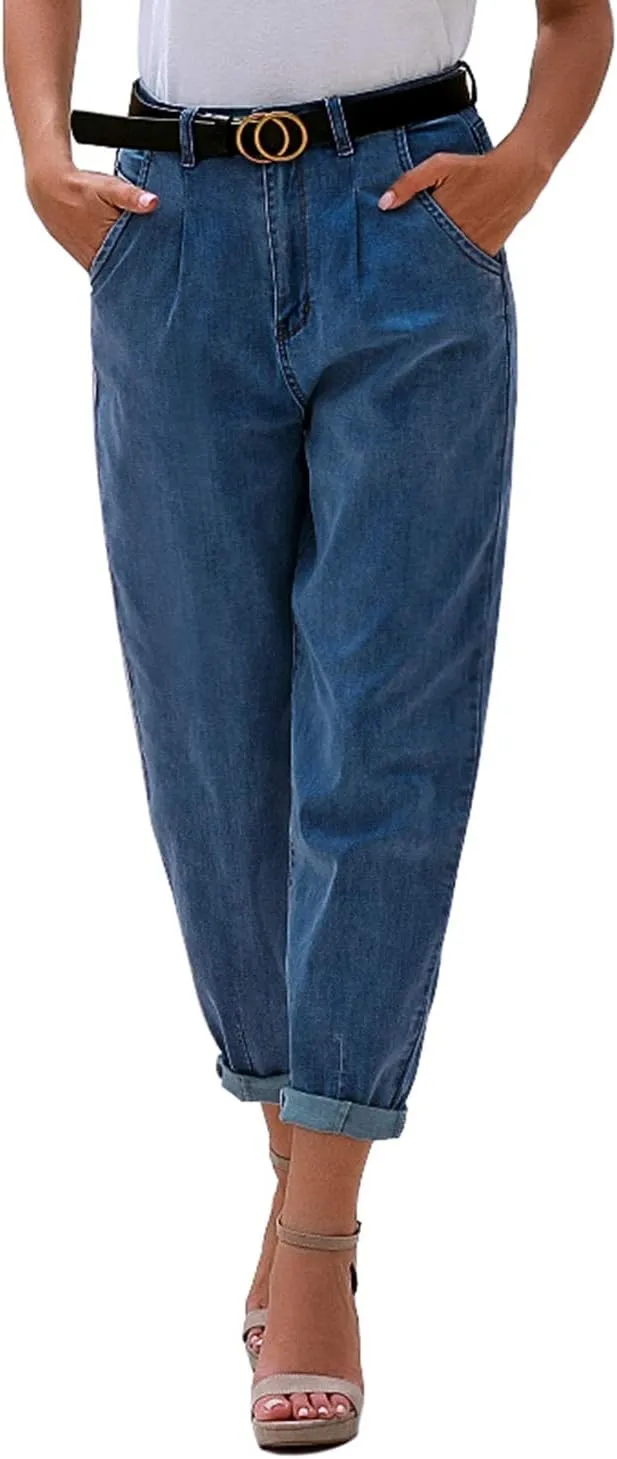 luvamia Mom Jeans for Women Trendy High Waisted Stretchy Loose Jeans for Women Denim Pants