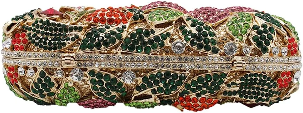 Luxury Crystal Clutch Purse for Women Rhinestone Handbag Formal Party Evening Bag Sparkly Bridal Flower Purse