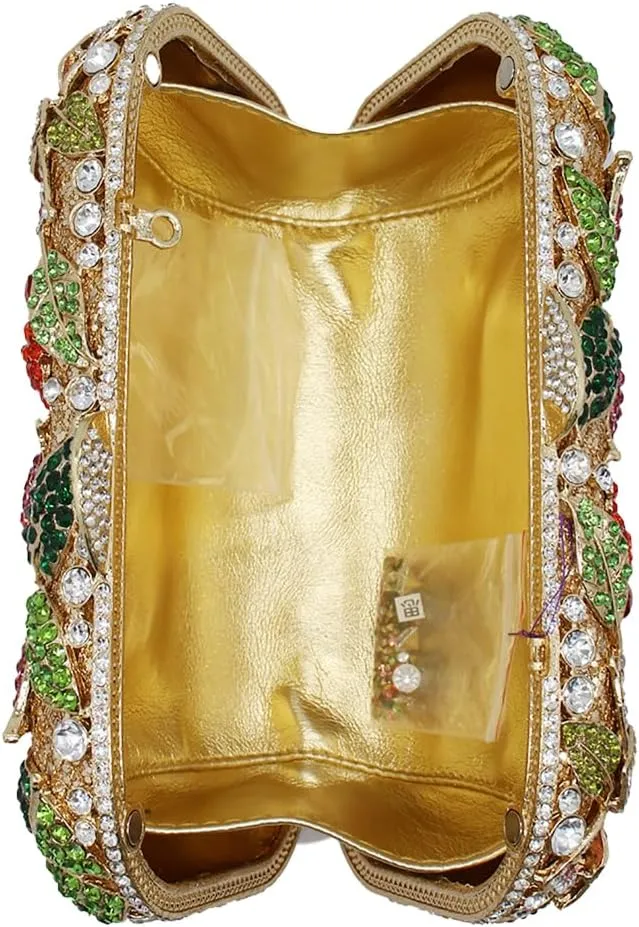 Luxury Crystal Clutch Purse for Women Rhinestone Handbag Formal Party Evening Bag Sparkly Bridal Flower Purse