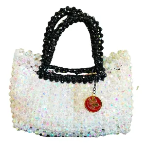 Luxury Crystal Pearl Beaded Tote Bag. Unique Gift for her. Women handbags. (Acrylic, Medium)