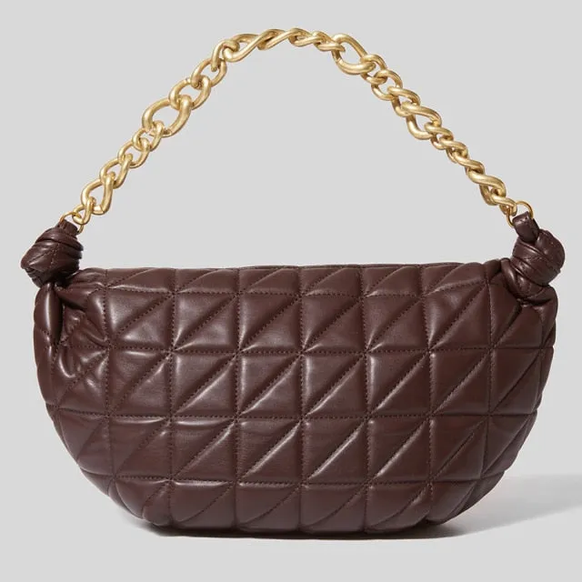 Luxury Pu Leather Quilted Lingge Lady Bag