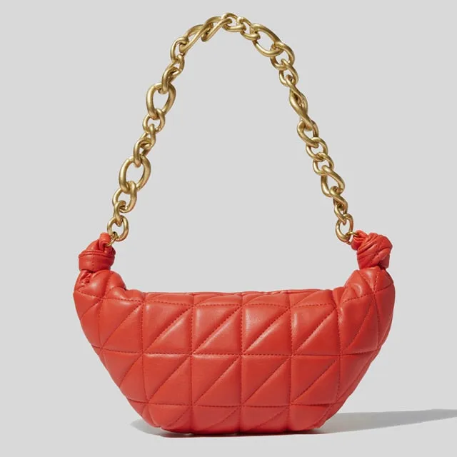 Luxury Pu Leather Quilted Lingge Lady Bag