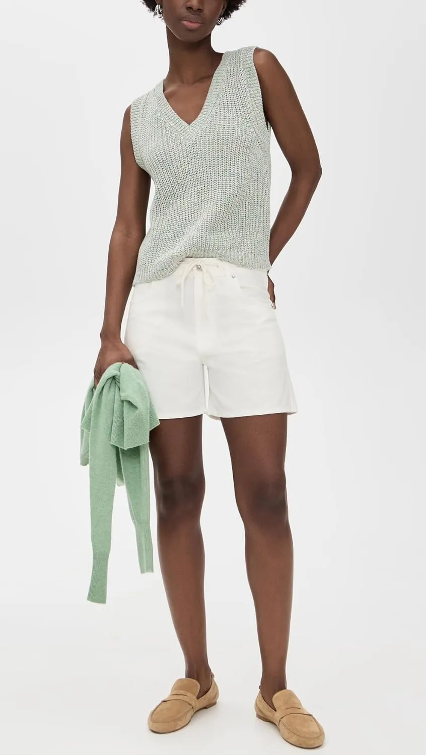 Madewell Women's Drawstring Jean Short in Tile White