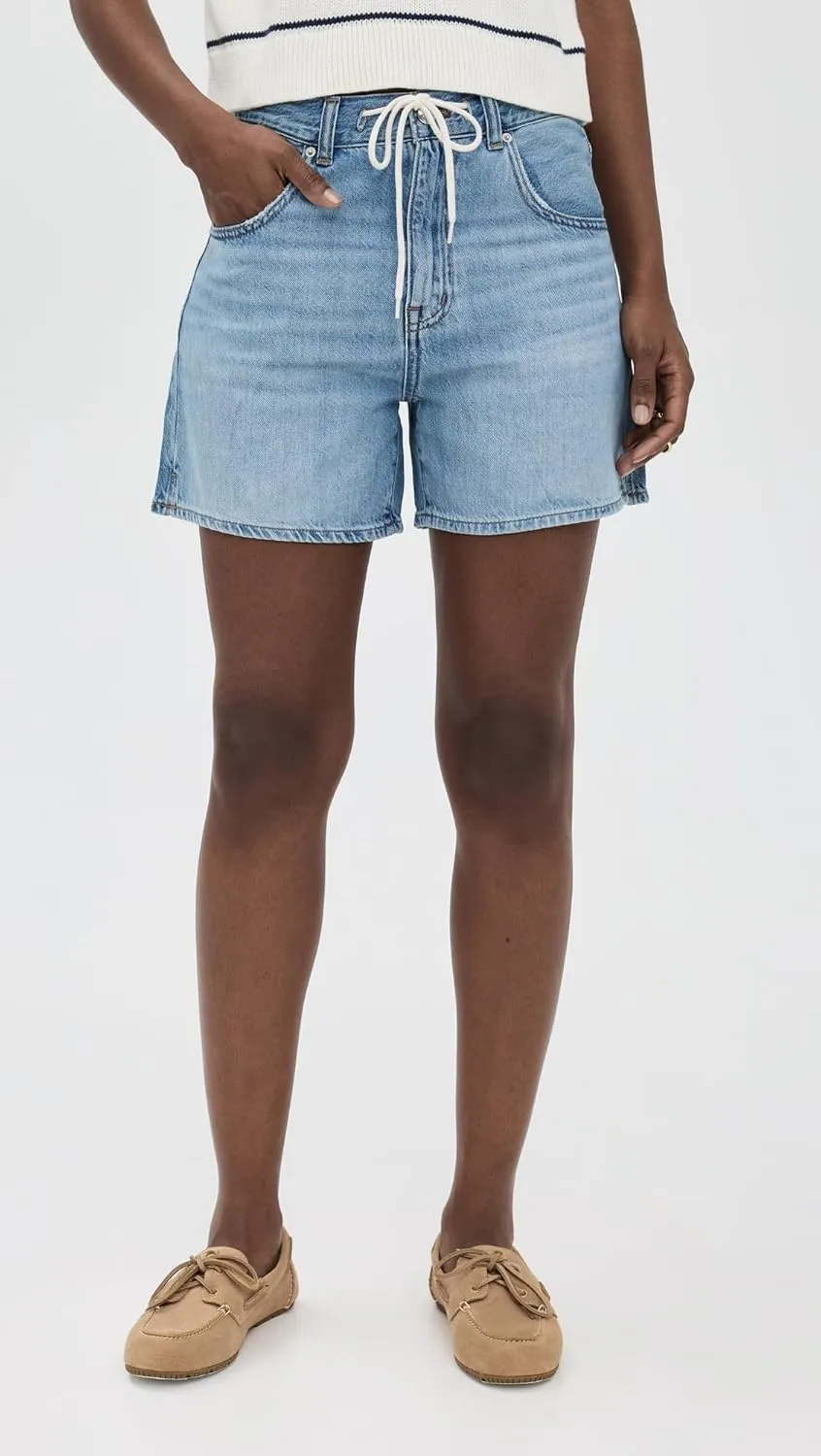 Madewell Women's Drawstring Jean Short in Tile White